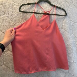 Wet Seal Womens M Coral Racerback Tank Top Strappy T Back 2010s Y2K Indie Sleaze